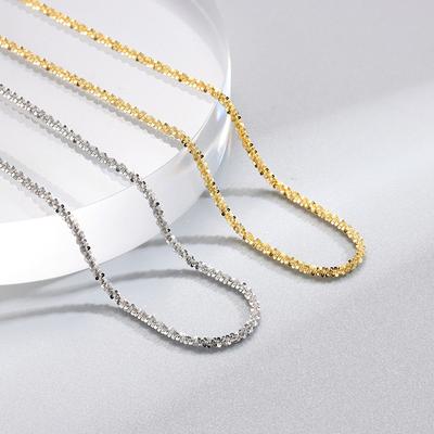 Popular Silver Colour Sparkling Clavicle Chain Necklace For Women Fine Choker