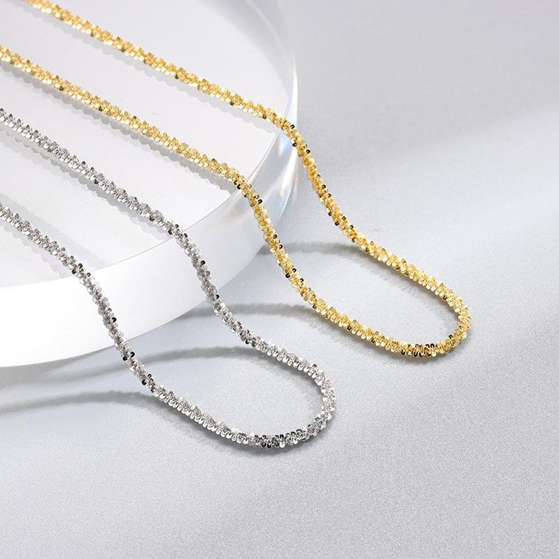 Popular Silver Colour Sparkling Clavicle Chain Necklace For Women Fine Choker