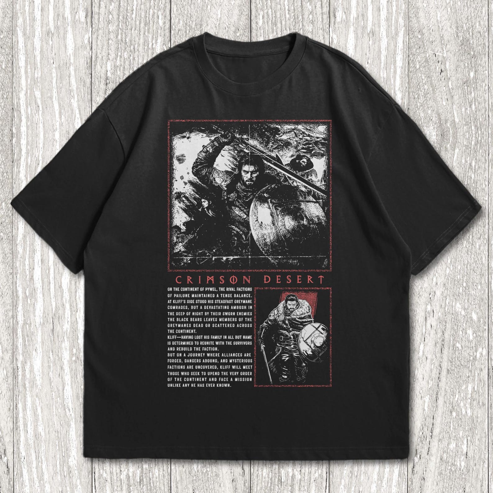 Crimson DeserT-Shirt, Kliff Macduff T-Shirt, RPG Game Tee, Pywel, Video Game Shirt L