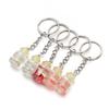 10pcs/lot Metal Flat Round Key Ring Key Chain With Acrylic Charms DIY Key Chain Pendant Connectors Jewelry Making Accessories