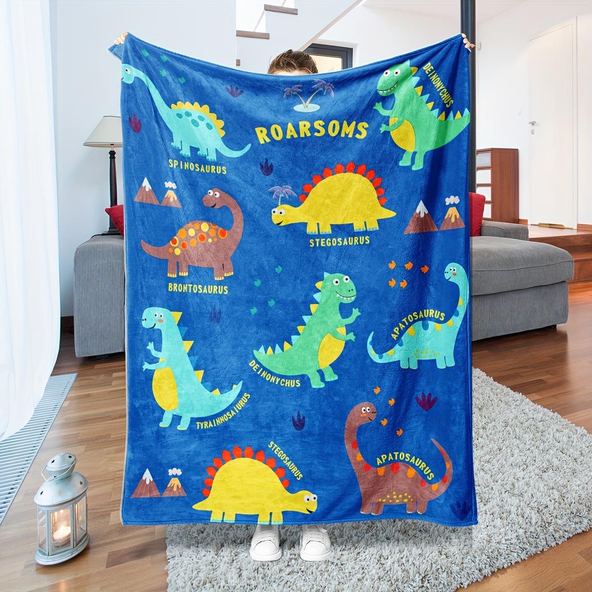 

Cartoon dinosaur blanket four-season bed cover suitable for sofa use travel Four-season room decoration bed cover holiday gift 75x90cm