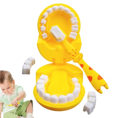 Teeth Brushing Toy for Toddlers, Tooth Model Toy, Detachable Giraffe Preschool Educational Toy, Interactive Cartoon Teeth Brushing Toy for Kindergarte