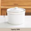 Wuhe Ceramic 5-inch Gold-Rimmed Stew Pot with Lid
