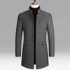 Trench Coat Men Autumn and Winter New Solid Color Long Woolen Coat for Men Business Casual Windbreaker Men Clothing
