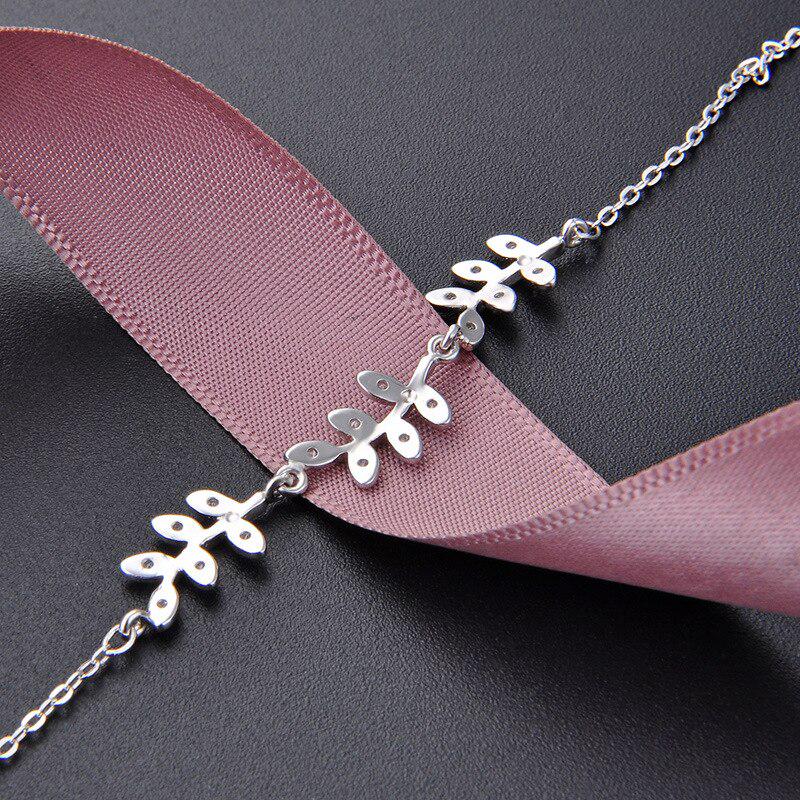 Tancise Mode 925 Sterling Silber Armband für Frauen Blattförmige Zirkon Kette Armbänder Hochzeit Edlen Schmuck Geschenk