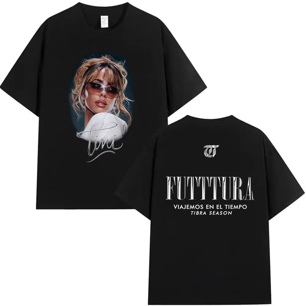 Koszulki Hip Hopowe Piosenkarka TINI STOESSEL Futtura Tour Nowy Album Koszulki Graficzne Moda Harajuku Krótki Rękaw Bawełna Codzienne Streetwear