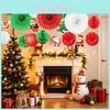 Christmas Party Decor Set With Paper Fans Paper Flowers Lanterns For Festive Event Venue Decoration