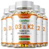 Vitamin D3 K2 Softgels 10000 IU 200 mcg 120 Count — Bone Health, Immune Support, Calcium Absorption