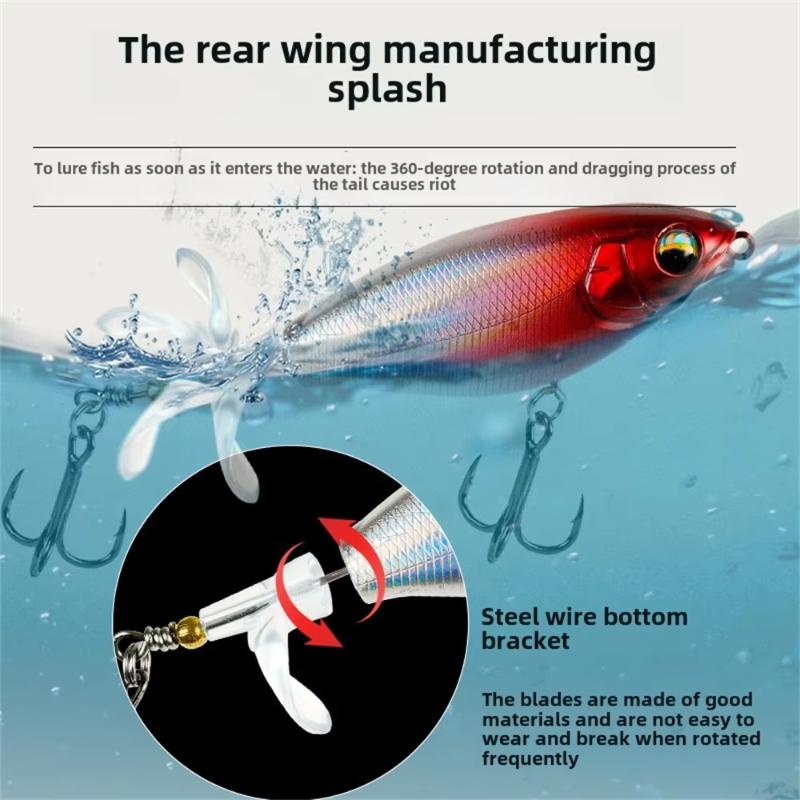 5 Pcs Lua Bait Fake Baits Floating Tractors Surface Ties Frying Pencil Propellers Freshwater Fishing Warble Bass Blackfish Lure