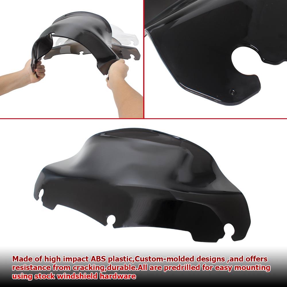 9" Motorcycle Accessories Wave Windshield Windscreen Wind Deflector For Harley Touring Tri/Electra/Street Glide FLHX/I 2014-UP