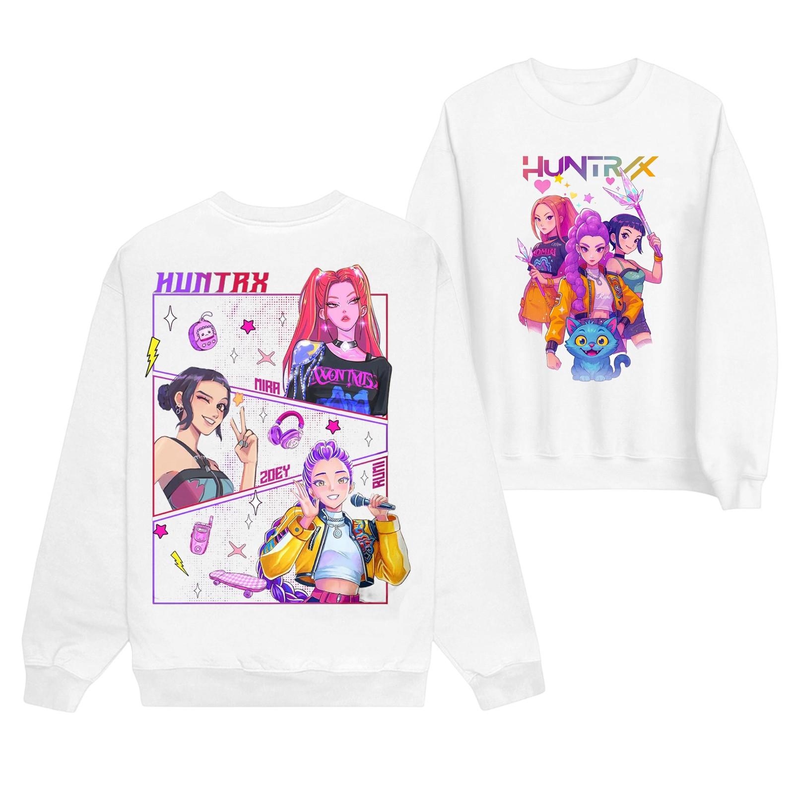 

Женская мода повседневный принт повседневный длинный рукав круглый вырез толстовка топ XL белый