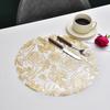 1pc Round Flower Petal Placemat Transparent PVC Waterproof and Heat-insulating PP Printed High-end Dining Table Decoration Mat