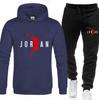 Men's Autumn Basketball Print Hoodie & Pants Set - Street Casual Warm Sportswear