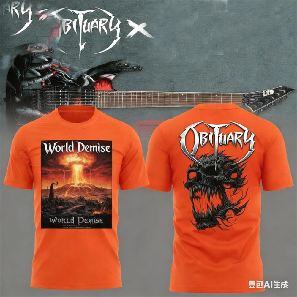 Letnia męska koszulka New Rock Obituary Zespół czaszki Nadruk Koszulka Mężczyźni Kobiety Moda Oversize Krótki rękaw Koszulka Graficzna Koszulka