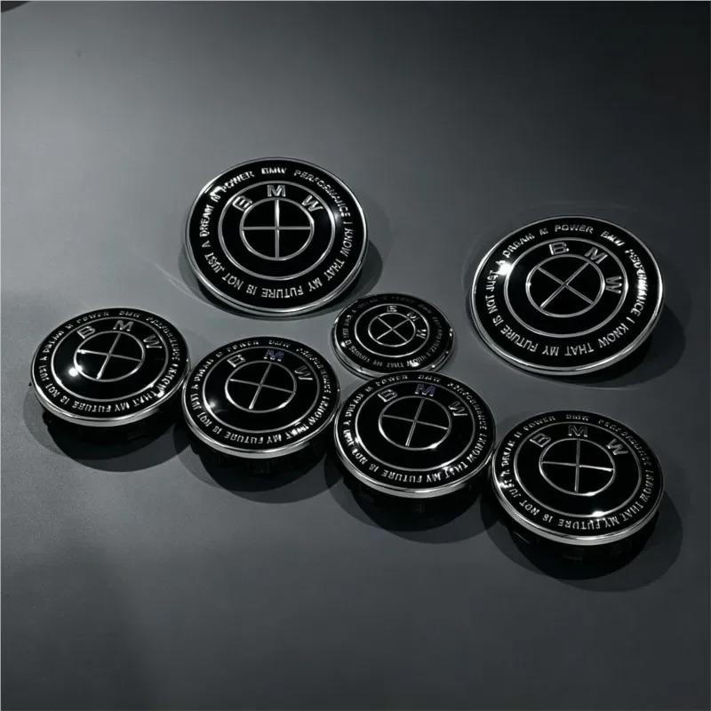BMW Car Hood Rear Emblem Steering Wheel Stickers Rims Cap Badge 1/4/7 Pcs Compatible with G01 G20 X3 X5 F30 E36 F20 E46 X6 M4 E6 Bzvm78