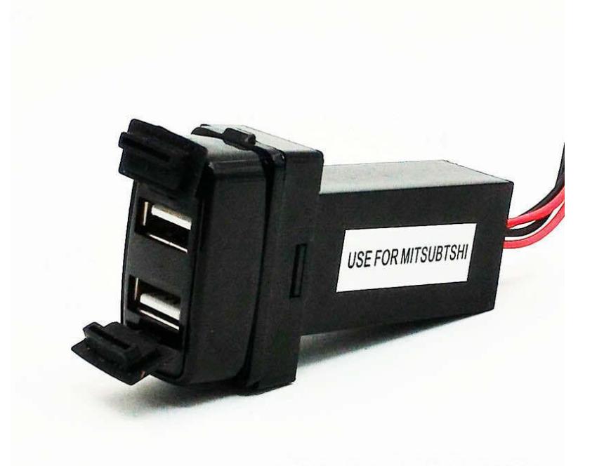 

12-24 В специальное автомобильное зарядное устройство с интерфейсом USB 4.2A и разъемом USB-аудиовхода для Mitsubishi, ASX, Lancer, Outlander чёрный