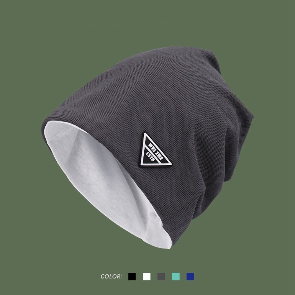 Label Autumn and Winter Solid Color Women Warm Cap Beanie Hat Korean Style Caps Knitted Hat