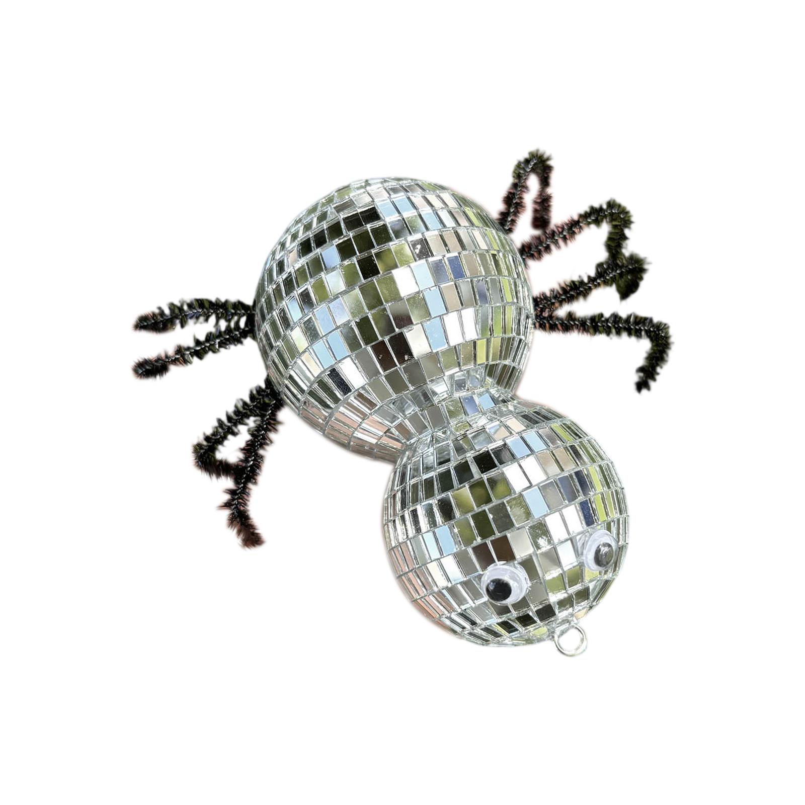 -Shaped Disco Ball Halloween Decorative Ornament With Silk Thread, Hanging Disco Decor For Party,Room,Home, Retro Reflective Mirror Ball, Disco Orn One Size