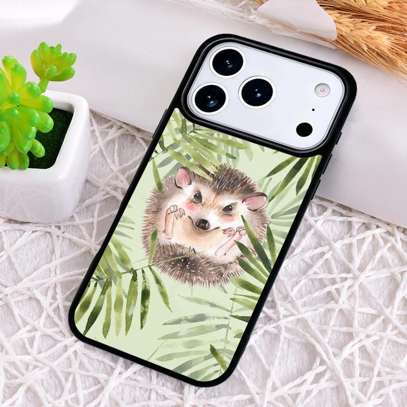 Kawaii Hedgehog Phone Case for iPhone 17 Air 16 15 11 12 14 13 Pro Max Shockproof Cover