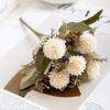 1PC Vintage-style artificial ball chrysanthemum bouquet; table centerpiece; faux flowers for living room; home decor; party decoration.