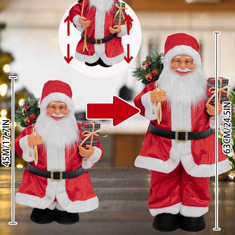 Extendable Santa Claus Figurine Christmas Decoration Holiday Scene Small Medium Large Sizes