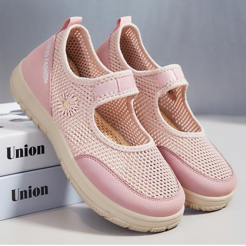 Women's Shoes, Summer Breathable Mesh Shoes, Fashionable Mother's Shoes, Slip-on Casual Shoes, Single Shoes