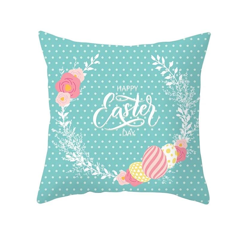 Ostern Dekorative Kissenbezug Kaninchen Ei Druck Pfirsich Haut Kissenbezug Wohnzimmer Sofa Kissen Abdeckung Schlafzimmer Dekoration