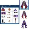 Genshin Impact Mona Cosplay Costume Full Set High Quality Cotton Exquisite Details