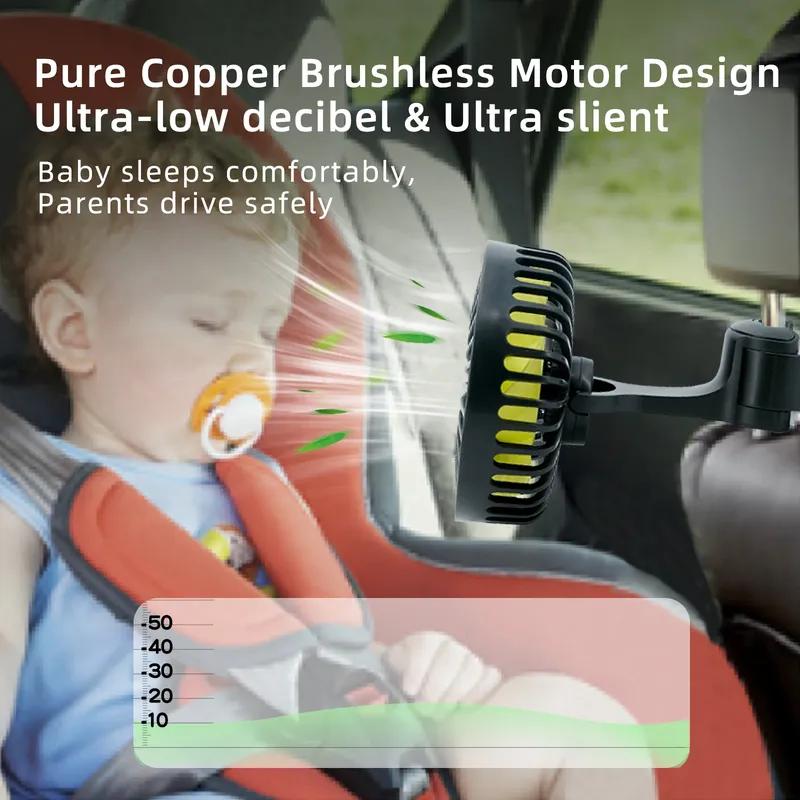 Hipacool Car Fan Cooler Rear Seat Ventilador USB Freshener Portable Air Conditioner Cooler Auto Ventilator 5Blades 3 Gear Wind