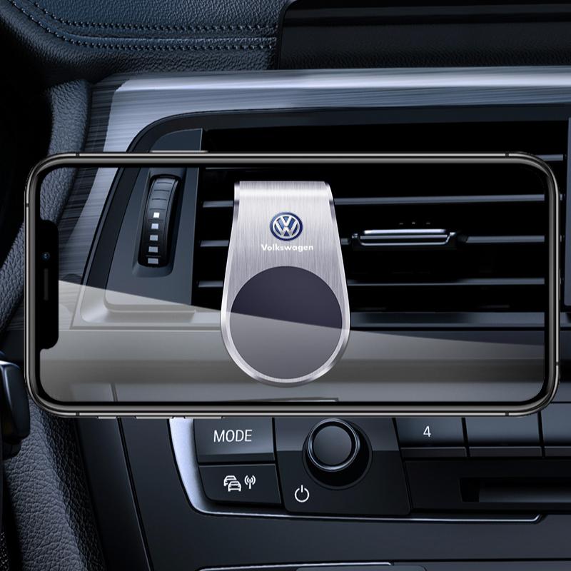 Magnetický držák telefonu do auta ve tvaru L, speciální pro auto, s emblémem pro Volkswagen Golf-7 4 5 6 CC T-ROC Sharan Passat B5 6 7 Polos Tiguan R Line