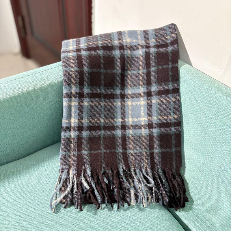 Women's Faux Cashmere Plaid Scarf - Korean Style, Thick & Warm Autumn/Winter Shawl