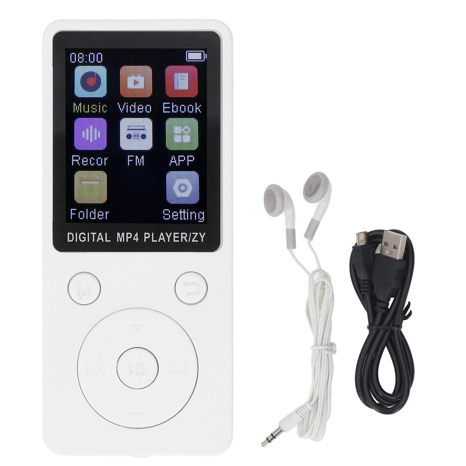 

MP3 MP4 Player 1.8 Inch Screen Portable Music Player With BT 5.0 64GB Memory Card External Playback White