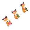 Xmas Reindeer Ornament Resin Statue Cartoon Cute Elk Figurine Tabletop Desktop Ornament