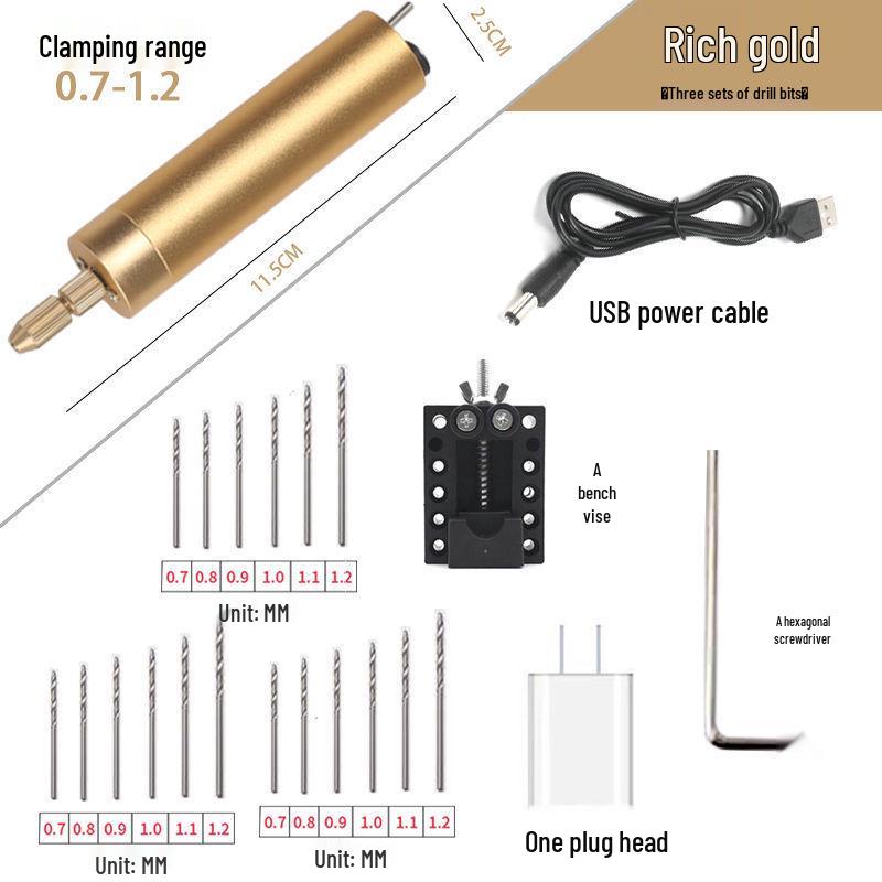 Mini Handheld Electric Drill & Grinder - Low Power Tool for Precision Hole Punching