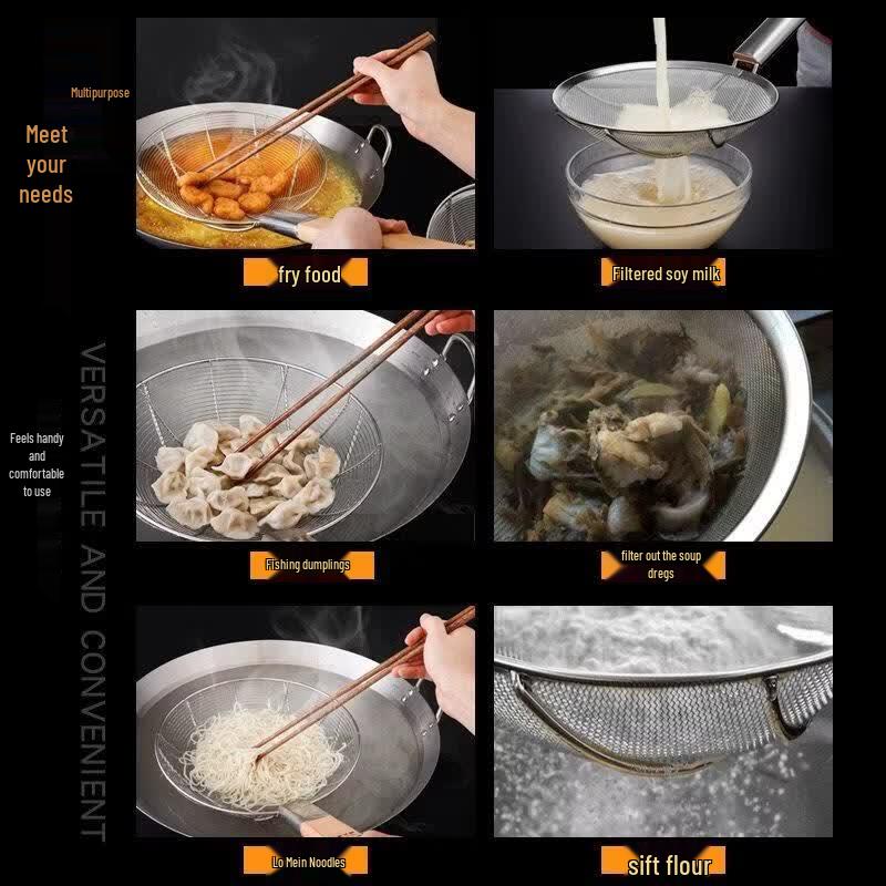 JingJingRS 28cm Stainless Steel 12-Mesh Skimmer