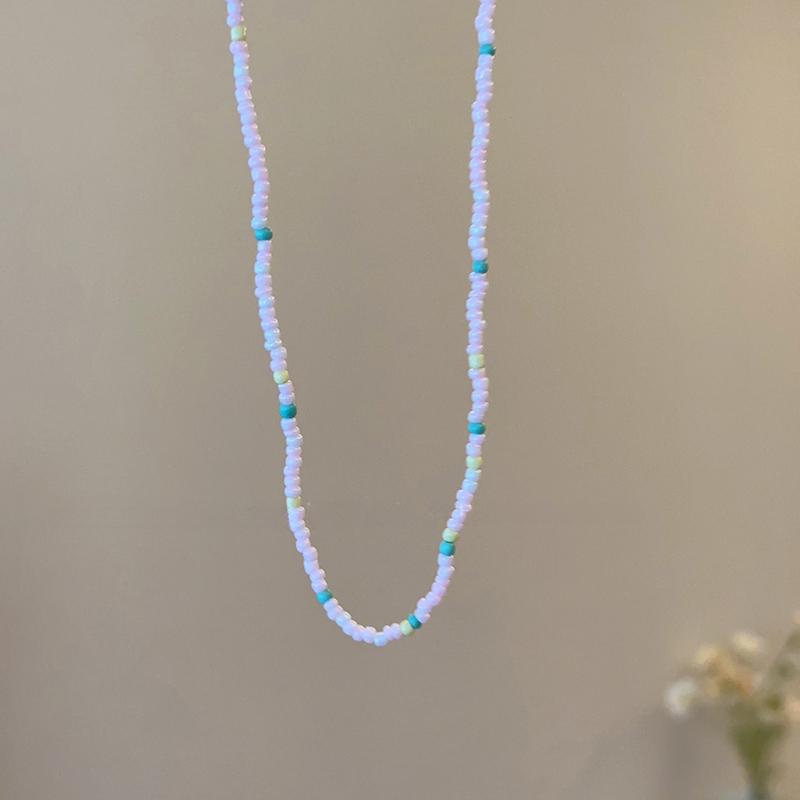 2 Stück/Set Sommer Strand Böhmisch Bunt Perlen Halskette für Damen Mädchen Blumen Perlen Halsketten Handgefertigt Urlaubs Schmuck Geschenke