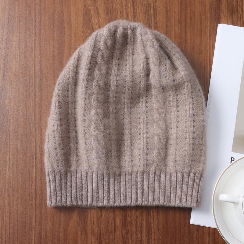 Chapeau en tricot 100% laine chaude unisexe pour l'automne et l'hiver - Casquette décontractée, anti-froid, polyvalente, ample pour l'extérieur