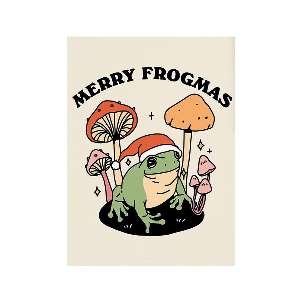 You're Definitely a Funny Poster with Retro Fungi from the '70s, Fancy Hippies, Ball, Dancing Frogs, Canvas, Painting, Wall Art Photography