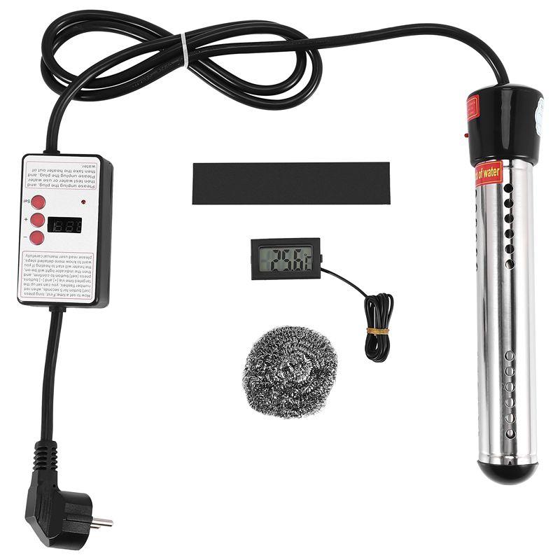 

AEE4-2500W Immersion Heater, Pool Heater Automatic Timer, Safe Pool Heating Immersion Heater, Perfect For Home Eu Plug чорний