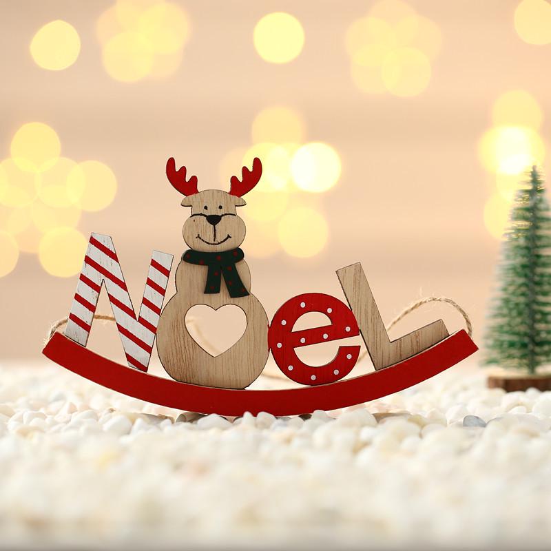 Christmas Wooden Reindeer Door Hanger & Tree Ornament