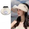 Wide Brim Outdoor Summer Sun Protection Hat with USB Fan Cooling Cap for Hiking Camping
