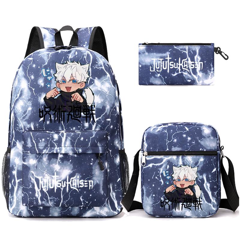 3 teile/satz Anime Rucksack für Jungen Mädchen Leichte Taschen Hildren Schul Student Kawaii Rucksack Zurück Zu Schule