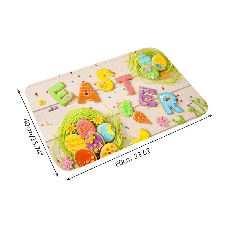 

C5AC Easter Bunny Eggs Flower Cute Doormats Animal Easter Decoration Floor Mat Indoor Outdoor Entrance Bathroom Door Mats Non x