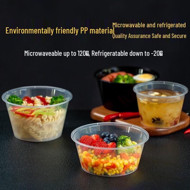 Disposable Round Plastic Food Containers with Lids