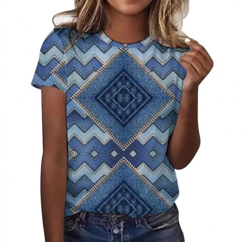 

Женская футболка с коротким рукавом, свободного кроя, с круглым вырезом, с принтом в стиле ретро S