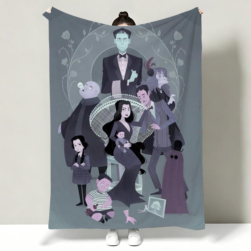 TThe AAddams Family Throw Soft Warm Flannel Throw Blanket Multiuse for Sofa Bed Office Nap