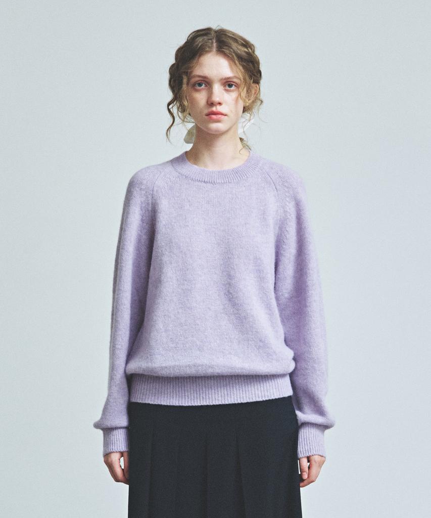 KNITTED Shaggy Dog 100% Wool Round Knit Lavender