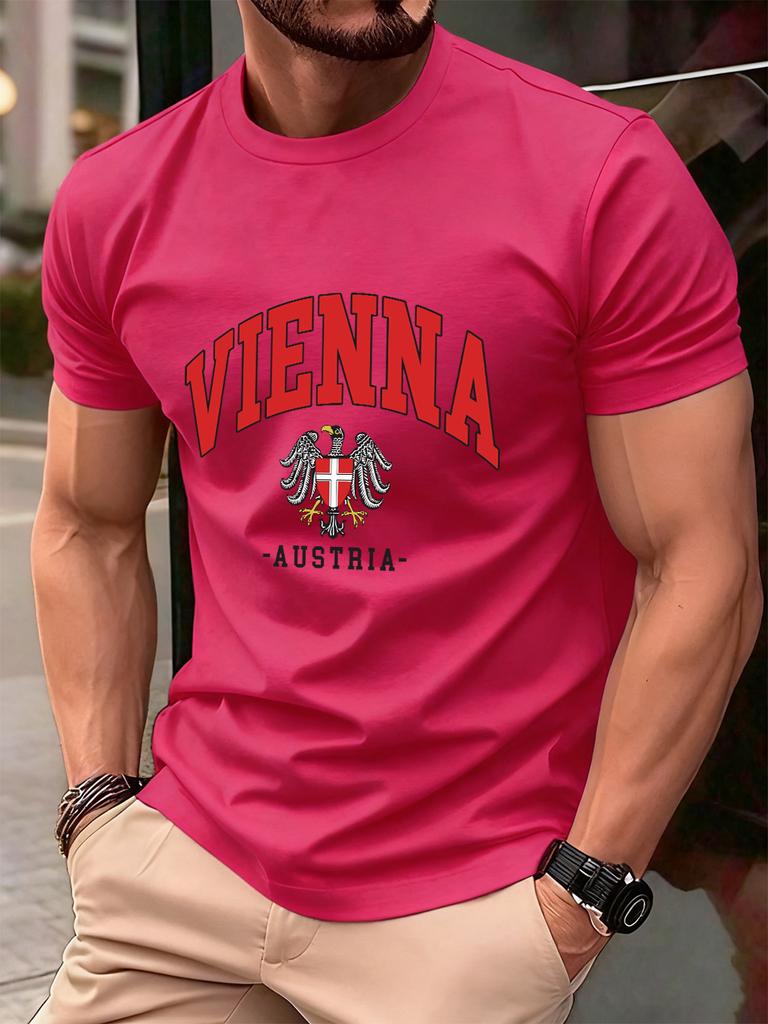 Vienna Austria Letter Local Printing Men TShirt Cotton Summer Soft Oversized Tops ONeck Short Sleeve T Shirt Casual Clothes