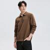 SEPTWOLVES Men's Antibacterial Textured Long Sleeve Polo Shirt