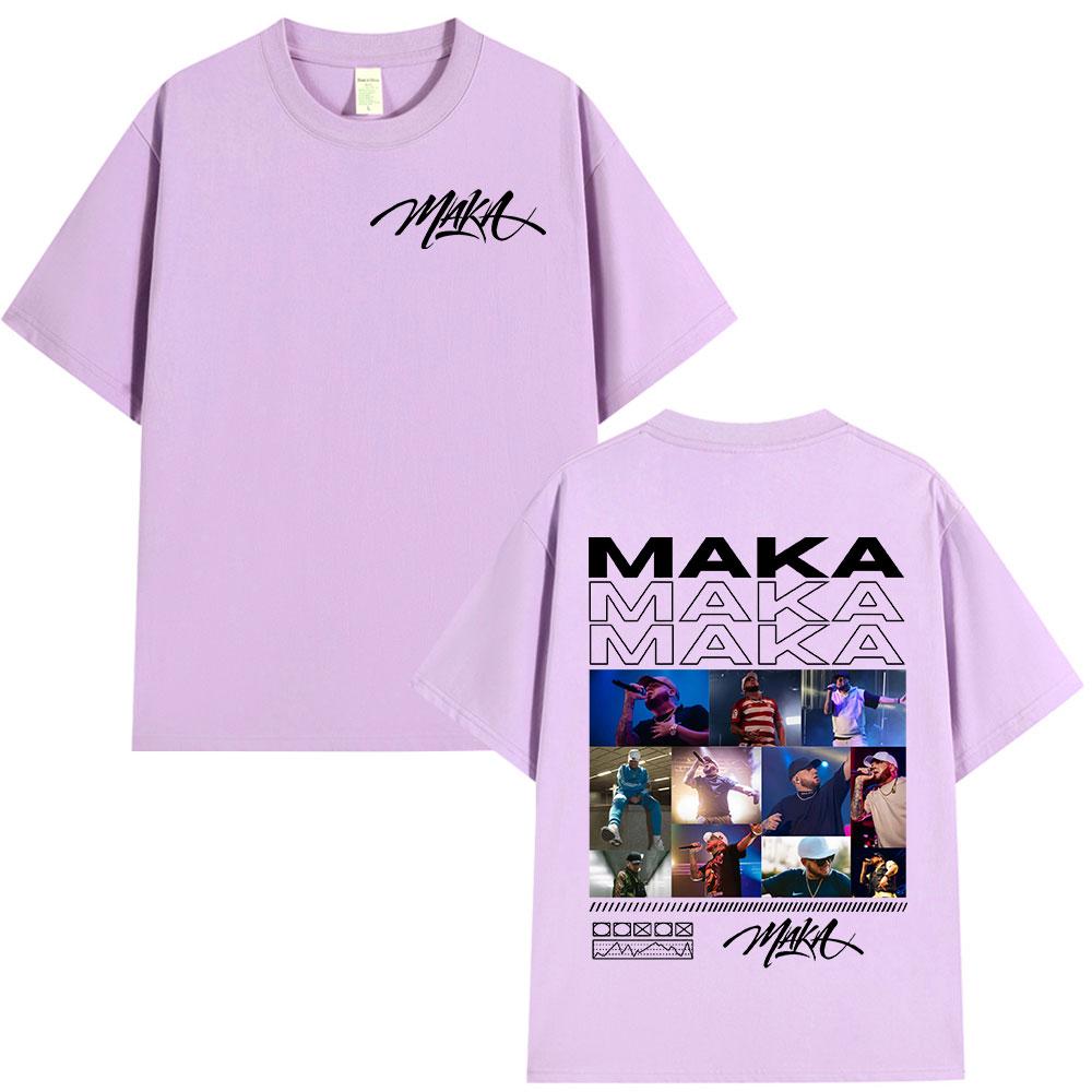 Rapper Maka 2025 Tour Graphic T Shirts Men Fashion Vintage T-shirt Casual Cotton Short Sleeve T Shirt Short Sleeve Streetwear